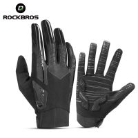 ROCKBROS Windproof Cycling Bicycle Gloves Touch Screen Riding MTB Bike Glove Thermal Warm Motorcycle Winter Autumn Bike Clothing