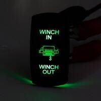 12V 24V 7-Pin Dual LED Light Winch In Out ON-OFF-ON Laser Boat UTV Rocker Switch