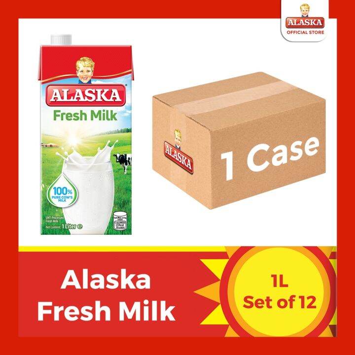 Alaska Fresh Milk 1liter Set of 12 (1 case) Lazada PH