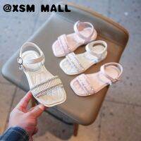 XSM MALL รองเท้าแตะเด็กผู้หญิงมีระบายน่ารักประดับเพชรเรียบง่ายนุ่มทั้งหมดจับคู่กันลื่นรองเท้าเด็ก3-12ปี T22N04CC-64