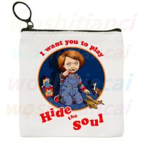 ㍿✢✽ Horror Movie Chucky Small Square Bag Coin Purse Storage Small Bag Card Bag Key Bag Coin Clutch Bag Zipper Key Bag