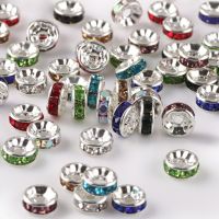 50 Pcslot 4 6 8 10Mm Berlian Buatan Rone Kristal Puzgan Longgar Spacer Manik untuk Perhiasan Membuat Akori Kalung Gelang DIY