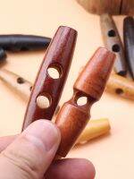 【CW】 30-60mm 7Sizes Wood Toggle Horn Buttons Sewing Crafts for Overcoat Oval Stopper 20pcs