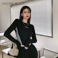 SALOME SELECT เสื้อแขนยาวผญ เสื้อคลุมหญิง เสื้อกันหนาว ผญ เสื้อสเวตเตอร์ เสื้อไหมพรมผญ เสื่อฮู้ดหญิงคู่ เสื้อแขนยาวหลวม 2023 ใหม่ WMY2390XPK 37Z230915