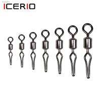 ❧ ICERIO 100pcs Swivel with Side Line Clip Fishing Tackle Fishhooks and Crap Fishing Connector Fishing Swivels with Snap