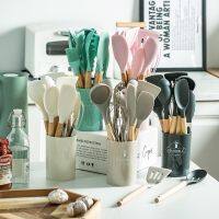 13PCS Heat Resistant Silicone Kitchenware Cooking Utensils Set Kitchen Measuring Spoons Utensils Baking Tools With Storage Box