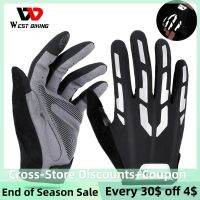 ❐▦♀ WEST BIKING ฤดูใบไม้ผลิฤดูร้อนขี่จักรยาน เต็มนิ้ว Touch ถุงมือ GYM ผู้ชายผู้หญิงไม่ลื่น Skull สะท้อนแสง Fingerless Mitt Crossfit กีฬา