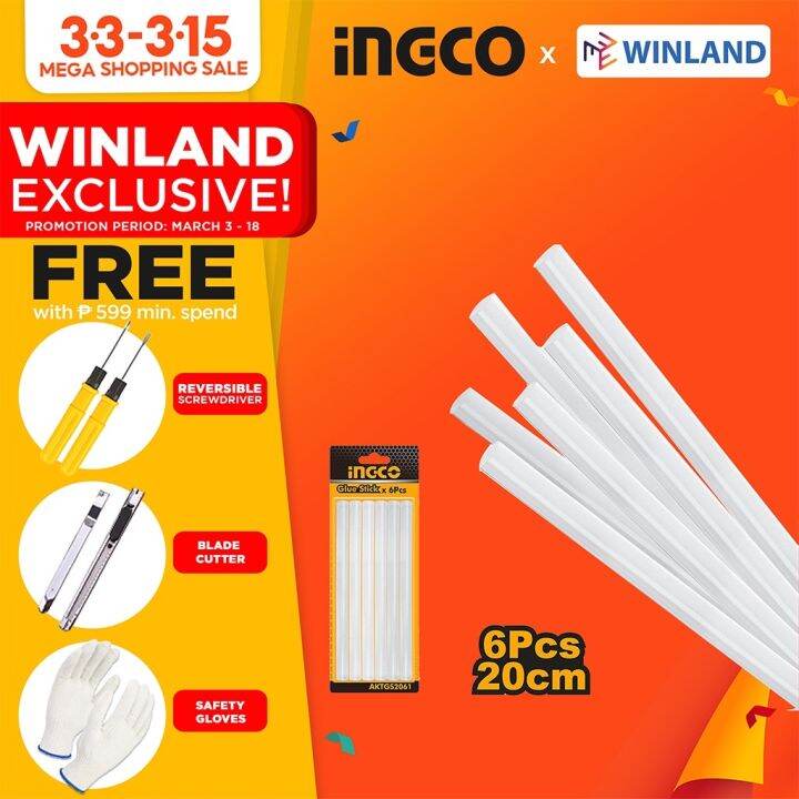 INGCO by Winland 11.2mm 200mm 6pcs Glue Gun Stick AKTGS2061 Lazada PH