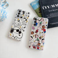 การ์ตูนน่ารักเคสโทรศัพท์ครอบครัวสนูปี้ Linus Woodstock Lucy สำหรับ Samsung S23Ultra S23Plus S22Ultra S22Plus กันกระแทกโทรศัพท์นิ่มด้านหลังเคส Galaxy S21Ultra เคสโทรศัพท์ S21Plus สำหรับ S23 S22 S21อัลตร้าเคสห่อหุ้ม