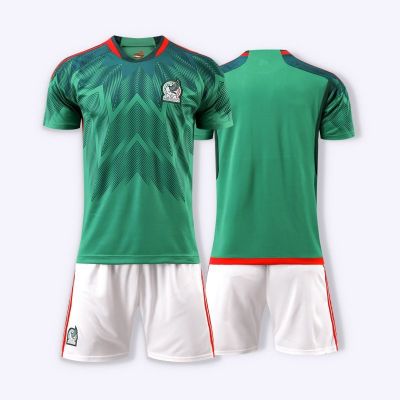 ❇▫  2022 New Jersey football uniforms Mexico suit children uniform green tracksuits short-sleeved clothes men