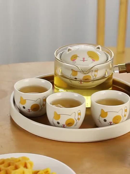 Tea Set, Travel Tea Set, Chinese Kung Fu Ceramic Teapot, Portable