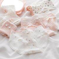 3pcs Kid Brief Cotton Underwear Girls Florals Cute Lace Underpants Size 145-165 Children Cotton Soft Comfort Briefs