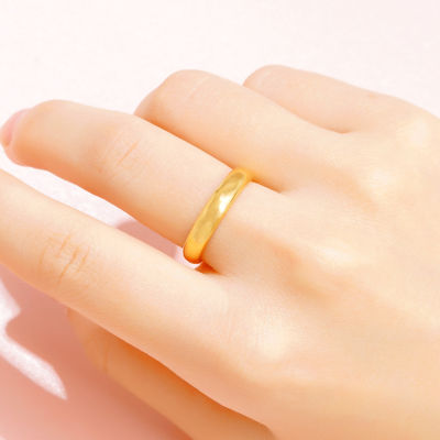 [ฟรีค่าจัดส่ง] แหวนทองแท้ 100% 9999 แหวนทองเปิดแหวน. แหวนทองสามกรัมลายใสสีกลางละลายน้ำหนัก 3.96 กรัม (96.5%) ทองแท้ RG100-146
