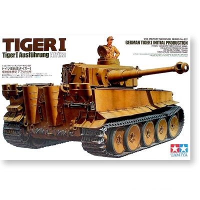 Tamiya 35227 1/35 Tiger I Giger ชุดสร้างหุ่นประกอบสำหรับชุดก่อสร้างเขื่อนของเล่นพลาสติก Hoy DIY