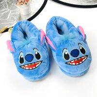 Winter Cartoon Cotton Slippers Cute Stitch Plush Slides Home Flat Flip Flops Warm Soft Floor Slippers Women/Man/Kids Shoes