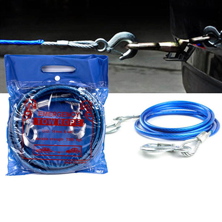Heavy Duty 5 Tons 4 Meter Steel Wire Tow Rope Cable Towing Pull Strap Cable Lazada PH