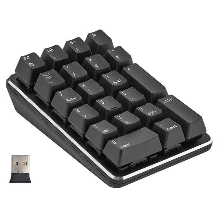 2.4G Wireless Mechanical Numeric Keypad Red Switch Gaming Keypad 21 Keys Portable Keypad
