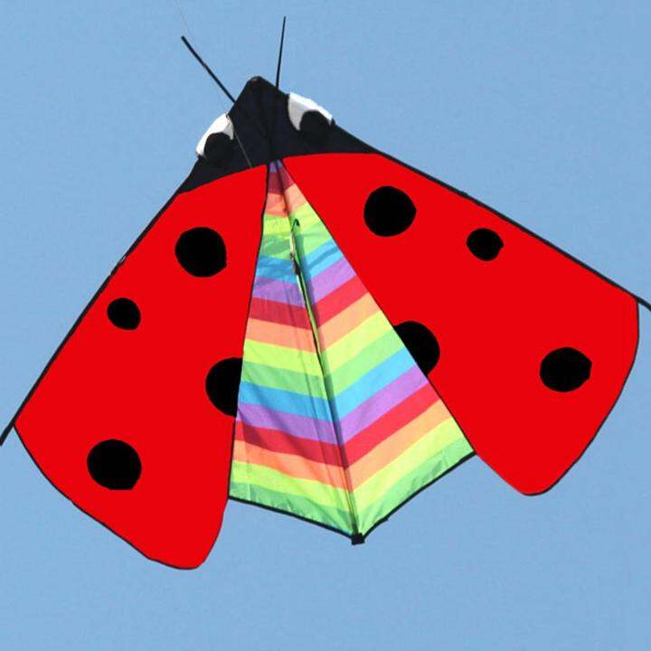 cw-colorful-delta-kite-fly-kite-flying-toys-single-line-easy-to-fly-huge-wingspan-triangle-ladybug-kite-for-garden-family-trips