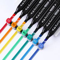 Oily Double Head 48 Color Mark Pen Set Authentic Hand Painted Watercolor Pen Art Graffiti Waterproof Painting Pen