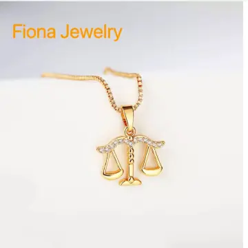 Rose gold libra on sale necklace