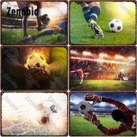 Metal Sign Soccer Goalkeeper Burning Football Sporting Events Metal Poster Tin Sign Plaque Vintage Plaque Gym Home Wall Decor，Contact the seller, free customization