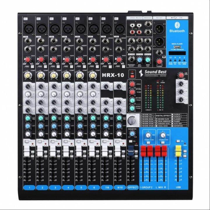 Sound best รุ่นHRX10 มิกเซอร์ครบทุกฟังชั่นการใช้งาน แถมปีกเหล็กประกอบ