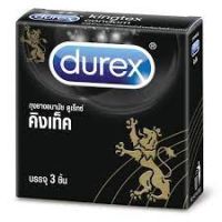 Durex Kingtex ดูเร็กซ์ คิงเท็ค ขนาด 49 มม บรรจุ 3 ชิ้น [1 กล่อง] ถุงยางอนามัย ผิวเรียบ condom ถุงยาง