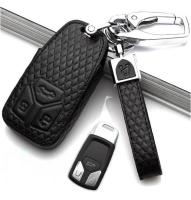 ✽ Genuine Leather Car Key Case For Audi A4L A5 Q5L Q7 TT Smart Key Holder Replacement Key Wallets Protective Cover