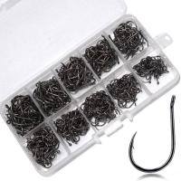 100Pcs ตะขอตกปลาชุดเหล็กคาร์บอนวงกลมเดี่ยว Fishhook Fly Fishing Jip Barbed ปลาคาร์พ Hooks Sea Tackle อุปกรณ์เสริม