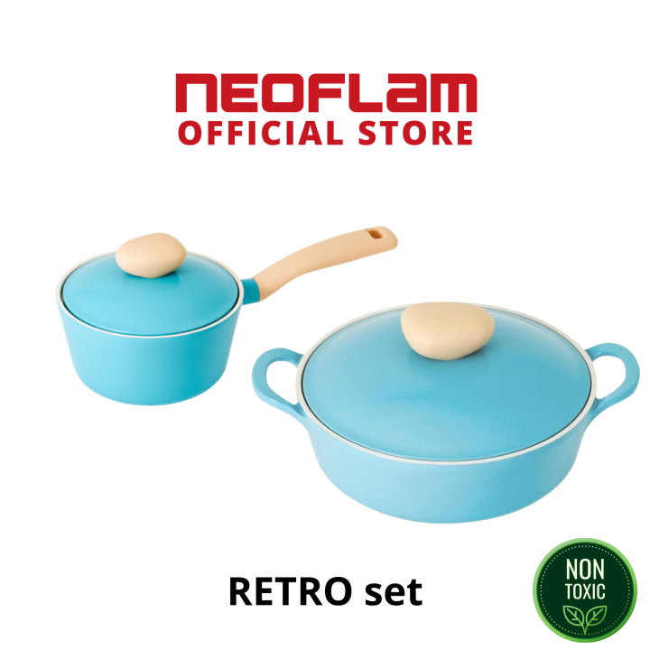 NEOFLAM RETRO Nonstick Ceramic Coating Retro Pot Set Lazada