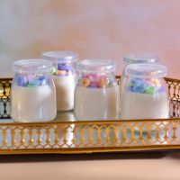 【CW】 Oatmeal Candles In Glass Cereal Bowl Scented for Dining Room Fruit Loops Jelly Jars