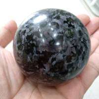 NATURAL GABBRO POLISHED SPHERE BALL 55-60Mm จาก MADAGASCAR CALCIUM PLAIOCLASE