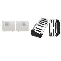 2 Set Car Accessories: 1 Set Automatic Gas Brake Foot Pedal Pad Cover &amp; 1 Set Rear Reading Light Housing Cap Cover Shell