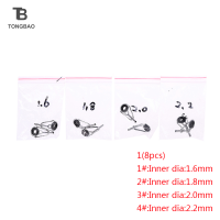 TONGBAO01 8ชิ้นสแตนเลสเบ็ดตกปลาปลายวงแหวนตาพร้อมชุดซ่อมแหวน