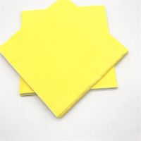 20pcs Yellow Solid Color Theme Disposable Napkins Pure Color Yellow Theme Paper Towels Kids Birthday Party Supplies