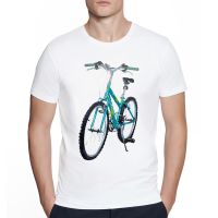 Fashion MenS Bicycle Cycling Watercolor Painting Vintage Fixed Gear Print Art T-Shirt Hipster O-Neck Tops Cool Streetwear Tee