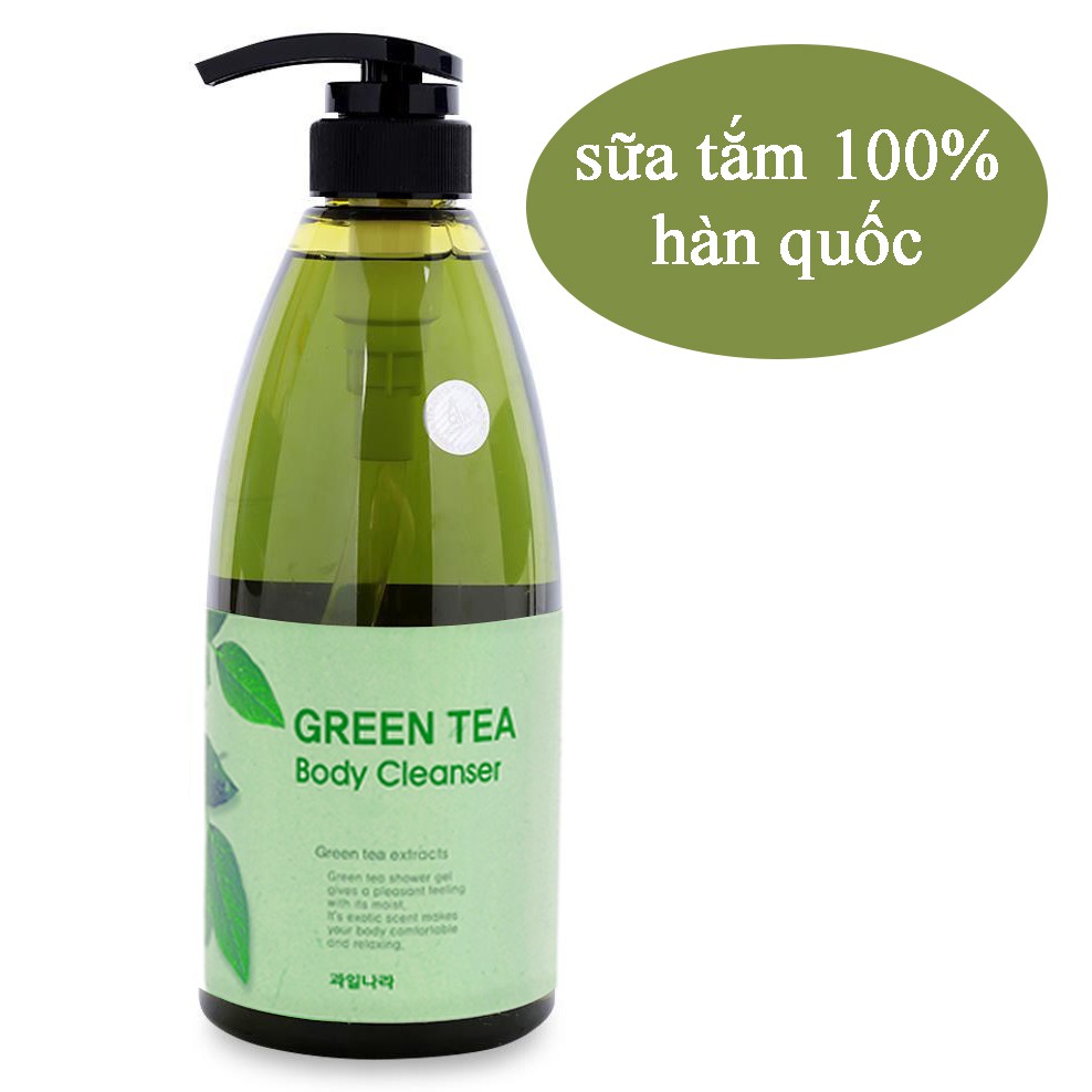 Sữa tắm chứa tinh dầu lá trà xanh Welcos Green Tea Body Cleanser Hàn Quốc 750ml