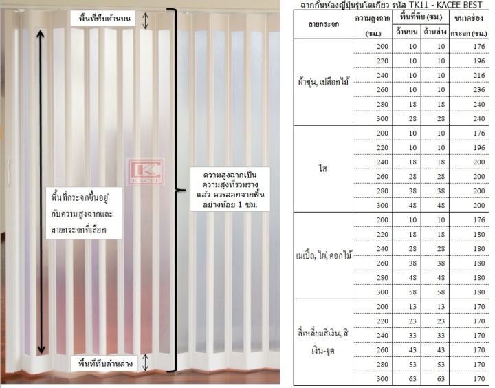 kacee-ฉาก-ฉากกั้นห้อง-ฉากกั้นแอร์-ฉากกั้นห้องญี่ปุ่น-แบบเจาะกระจก-รุ่นโตเกียว-รหัส-tk11-03