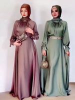 HiGuangGou Abaya-เสื้อคลุมมุสลิม Élégante Et Soyeuse เท LAïd,Vêtement De Service De Culte Arabe Musman,WY1461