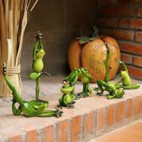 Yoga Frog Statue Resin Figurine Office Home Decoration Desktop Decor Handmade Crafts Sculpture Entrance Cabinet Ornaments