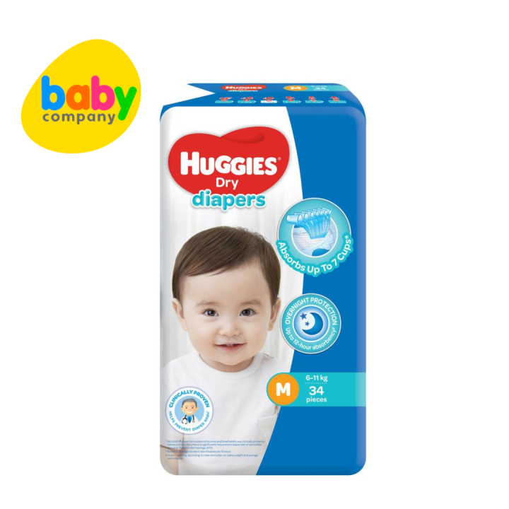 Huggies Dry Taped Diapers Medium, 34 pcs Lazada PH