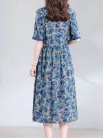 【Ready】? Silk dress womens summer new sle m fgn tempeent age reon waist waist a-le slim mulberry silk -length