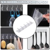 Strong Transparent Traceless Non Punching Waterproof Bathroom Kitchen Adhesive Hook D7G5