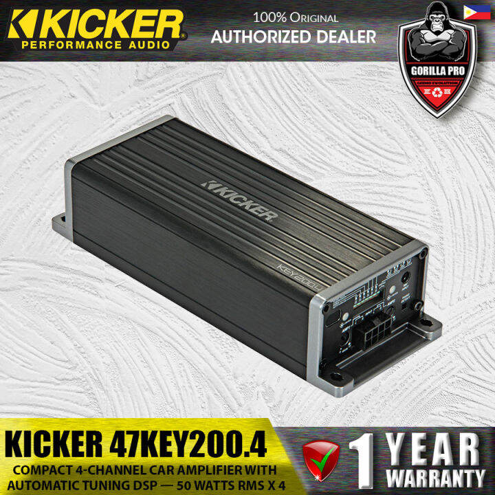 Kicker 47KEY200.4 Compact 4channel car amplifier with automatic tuning