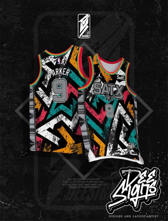 BASKETBALL JERSEY SPURS 08 PARKER FREE CUSTOMIZE NAME AND NUMBER ONLY full  sublimation high quality fabrics