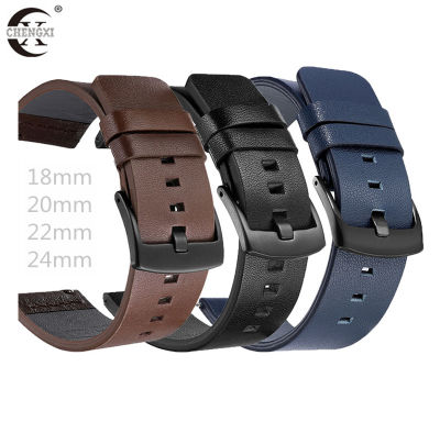 CHENGXI Iสายนาฬิกาหนังแท้สายนาฬิกาสำหรับSamsung Galaxy Gear S3 Watchsกีฬาสายนาฬิกาข้อมือด่วนReplaceme18 20 22 24 มิลลิเมตรสาย