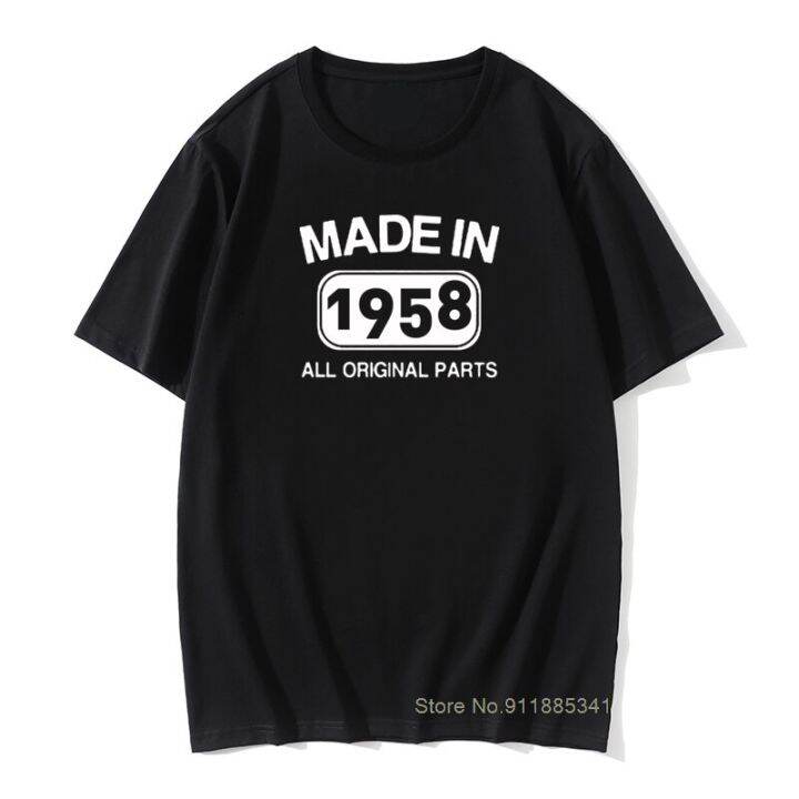 made-in-1958-birthday-all-original-parts-t-shirt-63-years-vintage-cotton-tshirts-retro-print-daddy-grandad-tee-shirt