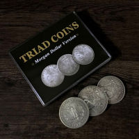 Triad Coins (Morgan Gimmick) โดย Joshua Jay Coin Magic Tricks Close Up Magic Props Gimmick Coins Vanishing Super Visual Effect