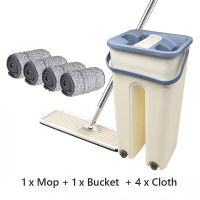 Rodanny Magic mops floor cleaning Free Hand Mop Hands Free Squeeze Mop With Bucket Flat Mop Drop Shipping Home Kitchen Tool