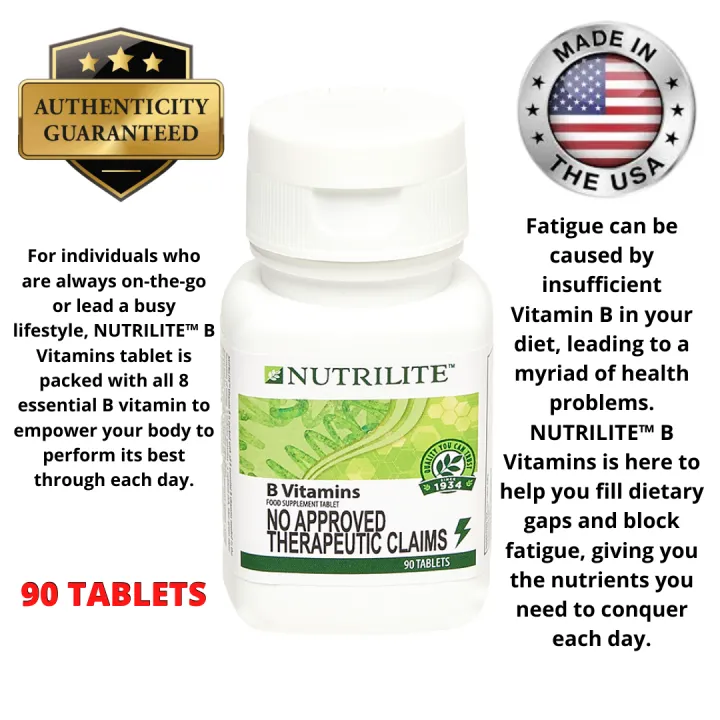 ORIGINAL VITAMIN B AUTHENTIC NUTRILITE B anti fatigue TANGAL PAGOD Packed  with natural SPIRULINA Nutrilite B
